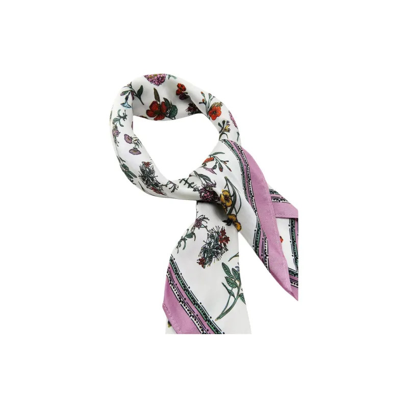 ZARA Viscose Silk Scarves Women's White-2