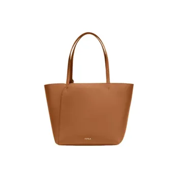 Furla Cow Leather Tote Bag, Shopping Bag, Handbag Medium Size Women's Brown
