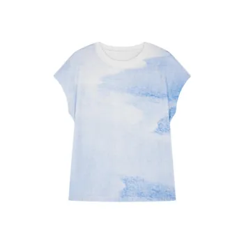 IHIMI T Shirts Women's Sea Melody Blue