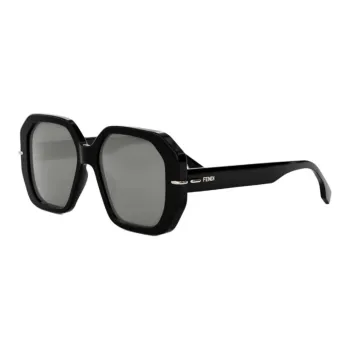 FENDI Acetate Irregular Shape Sunglasses Women's Black