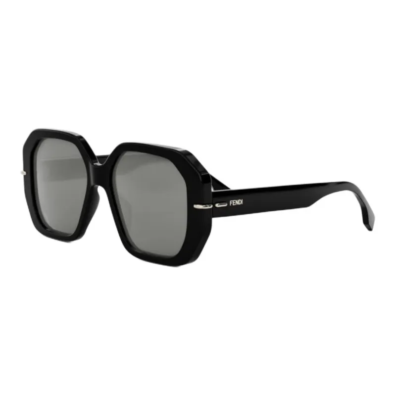FENDI Acetate Irregular Shape Sunglasses Women's Black-0