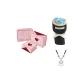 Crushed Ice Blue Preserved Flower+Silver Necklace