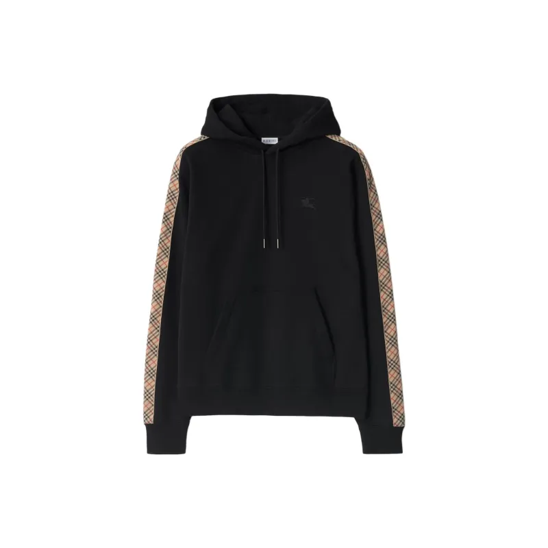 Burberry Check trim Cotton Hoodie-0