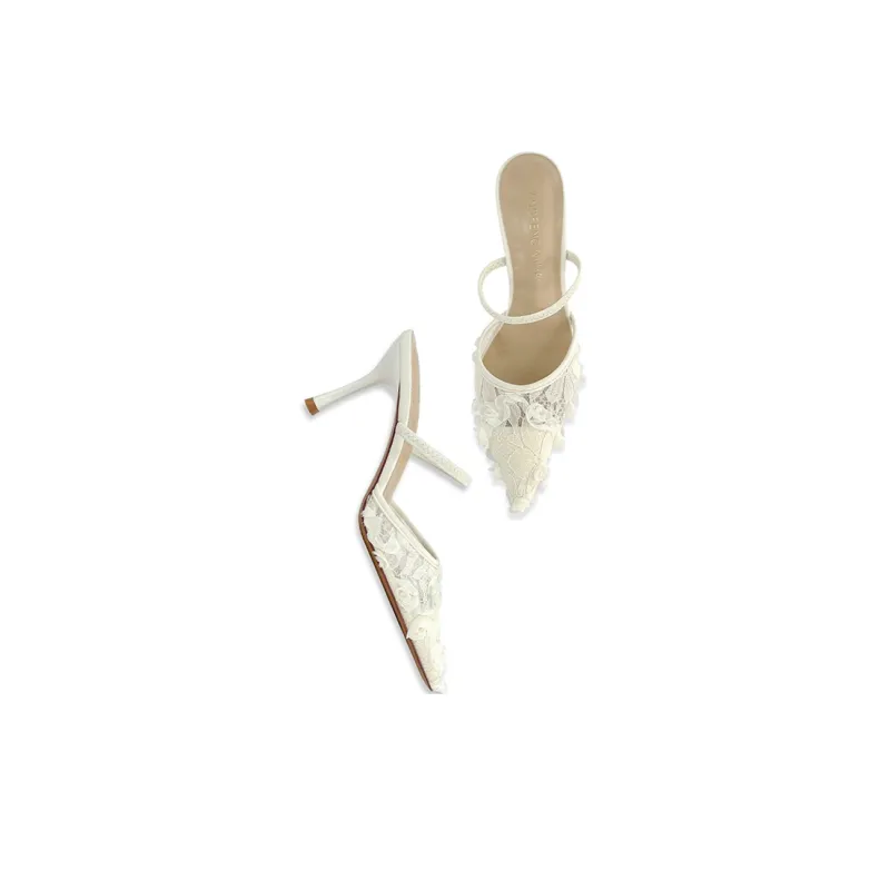 Lan Miao Rubber Sole Slip Resistant Closed Toe Slippers Women's Ecru-4