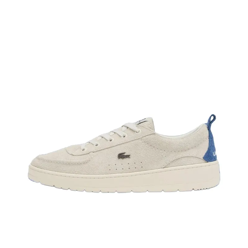 END. x LACOSTE Anti Slip Wear Resistant Low Top Skateboard Shoes Men's Gray White-0