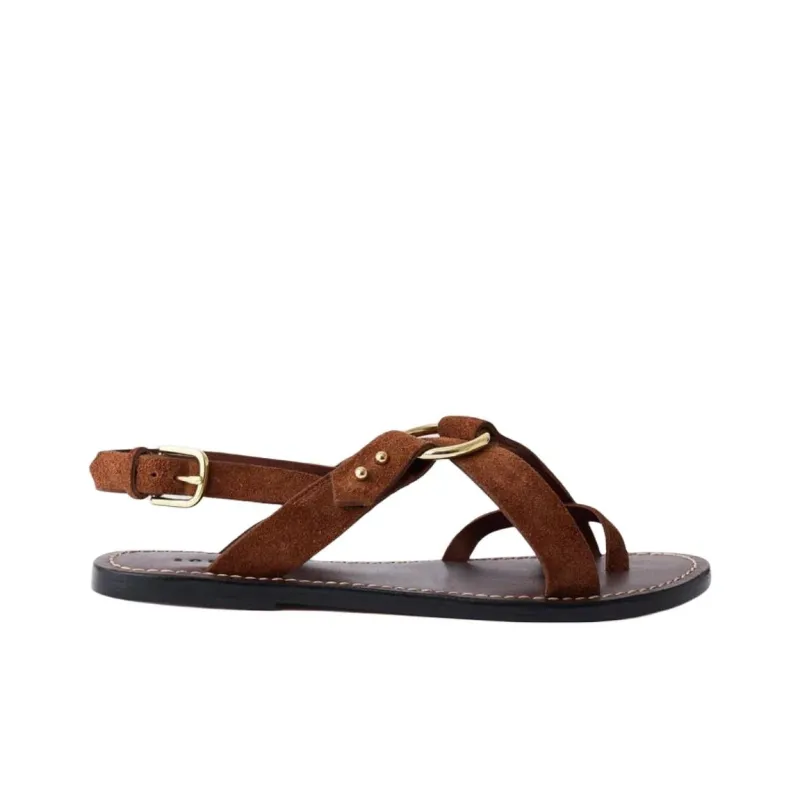 SOEUR Florence One Strap Sandals Women's Rusty Red-1