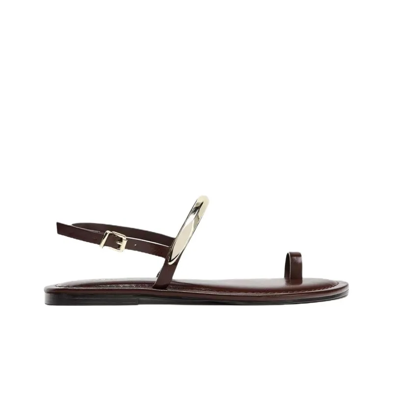 ZARA One Strap Sandals 1cm Women's Brown-1
