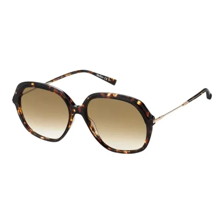 MaxMara Plastic Acetate Irregular Shape Sunglasses Women's Brown-0