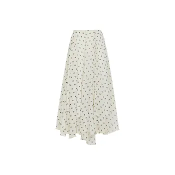 ZXZA Casual Long Skirts Women's Ecru