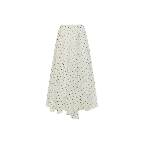 ZXZA Casual Long Skirts Women's Ecru