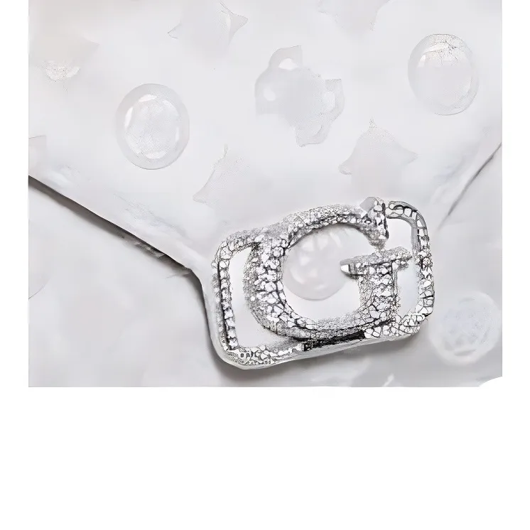 GUESS Fabric Envelope Bag Handbag Medium Size Women's Silver-4