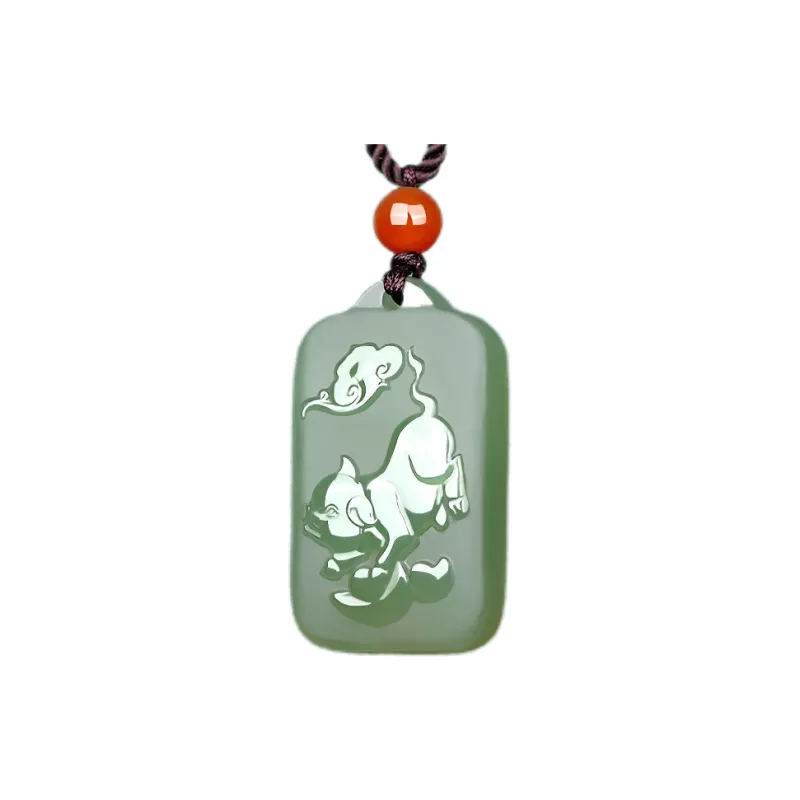 Liu Jinfu Hetian Jade Pendants Green Jade Unisex-28