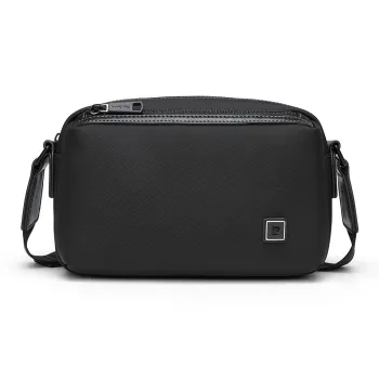 PIERRE CARDIN Fabric Crossbody Bag Men's Black