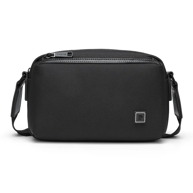 PIERRE CARDIN Fabric Crossbody Bag Men's Black-0