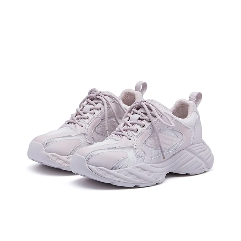 IHBOZ Slip Resistant, Abrasion Resistant, Lightweight, Height Increasing Coverage Low Top Chunky Sneakers Women's-6