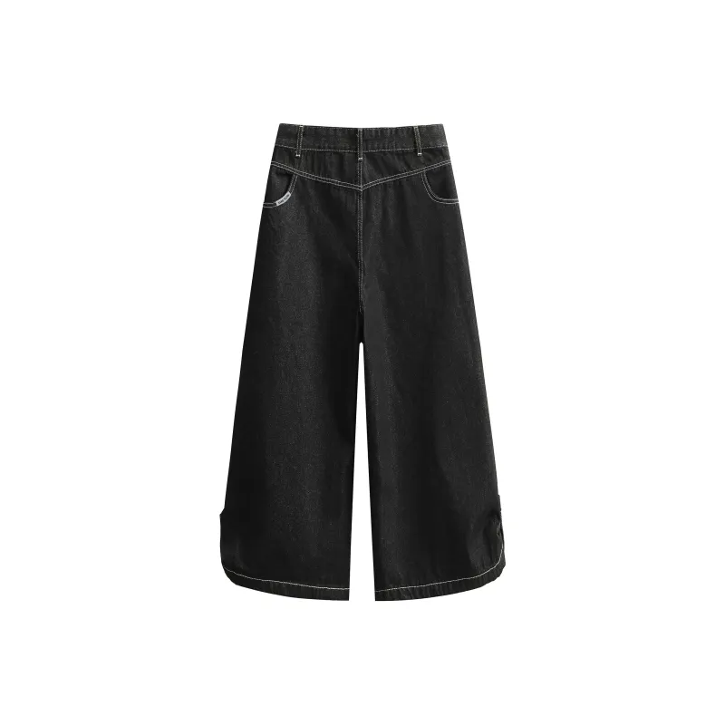 SAME FLOW Denim Shorts Unisex Original Denim Black-1