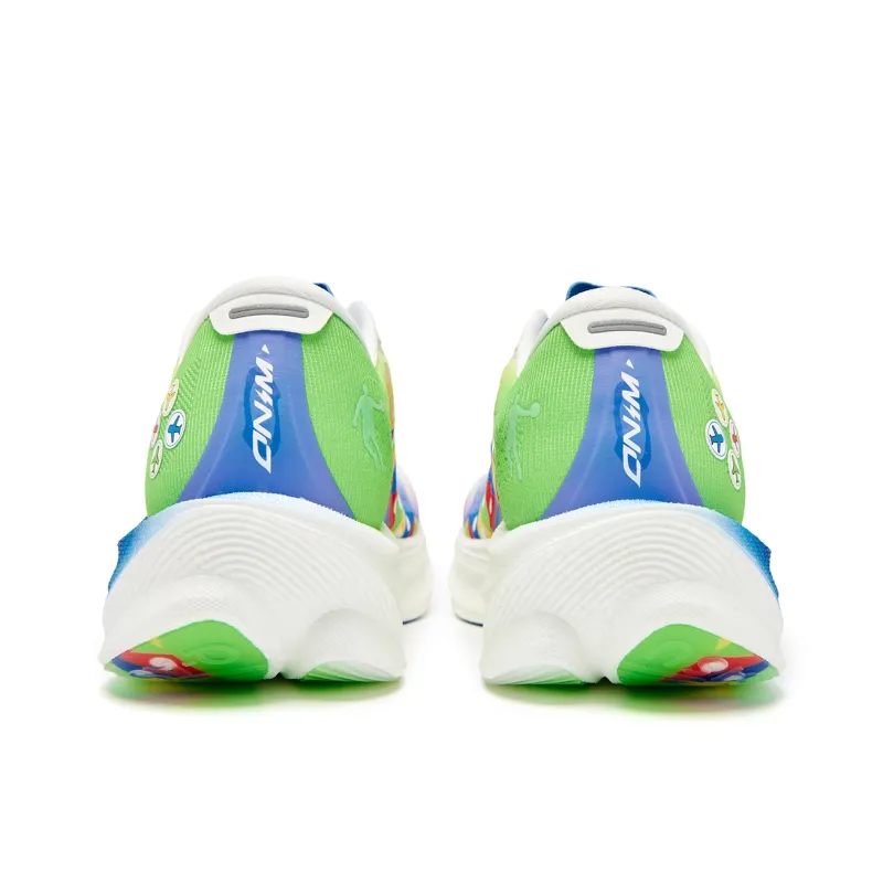 QIAODAN Strong Wind 3.0 Running Shoes Men Low Top Jordan White, Neon Green-5