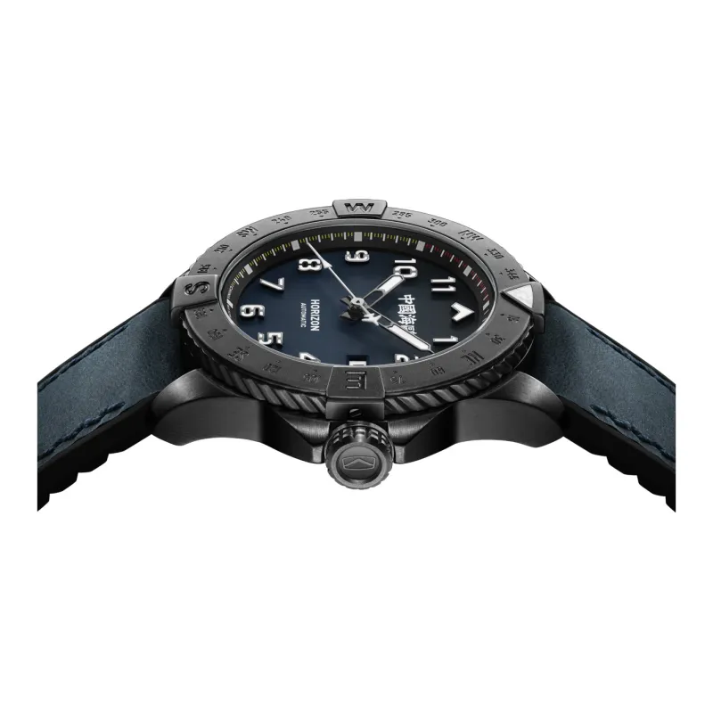 Sea Gull PILOT Skyline Collection Automatic Mechanical Movement Silicone Strap Watch Men's Watches Blue Dial-2