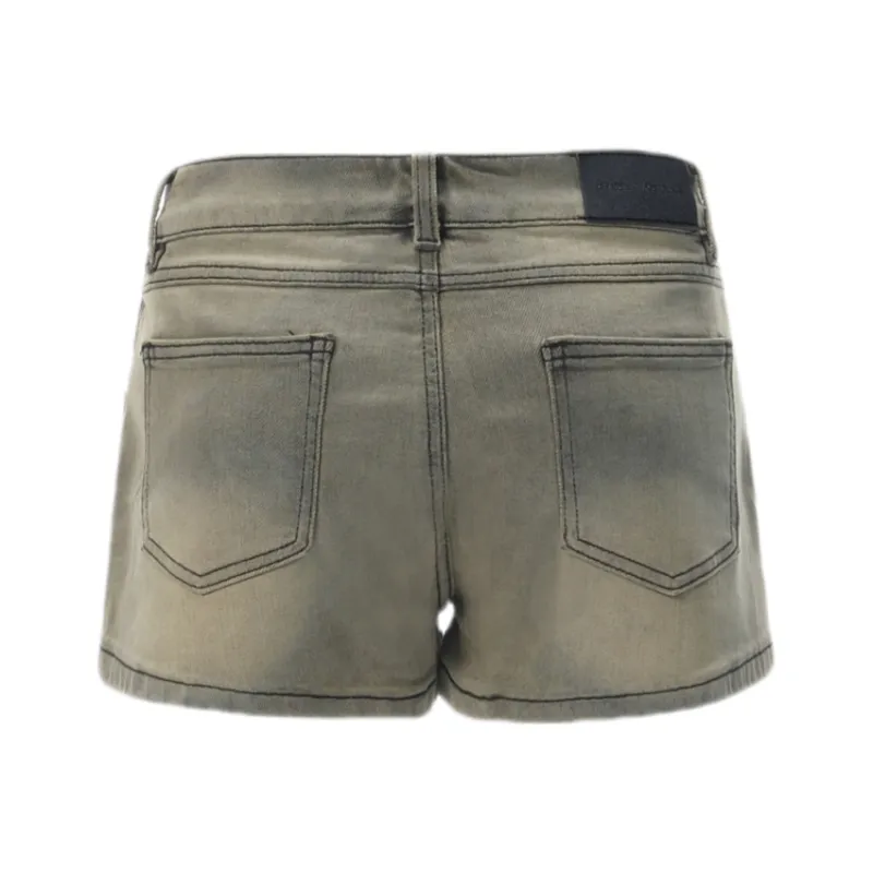 ZXZA Denim Shorts Women's Washed Color-1