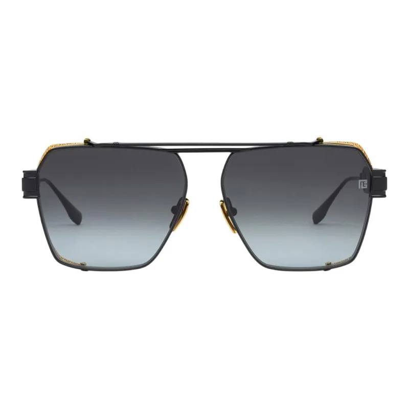 BALMAIN Metal Alloy Square Sunglasses Unisex Black-0