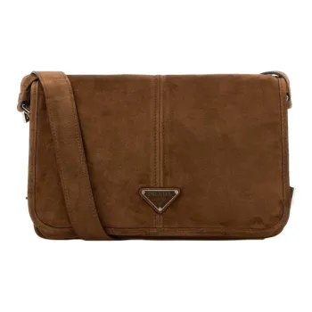 PRADA Suede Shoulder Bag Men's Brown