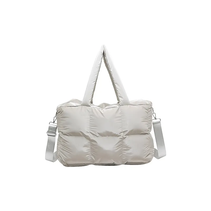 ZAVC Cotton Shoulder Bag Regular Women's White/Black/Pink/Gray/Gold/Blue/Green/Light Gray/Silver/Brown-28