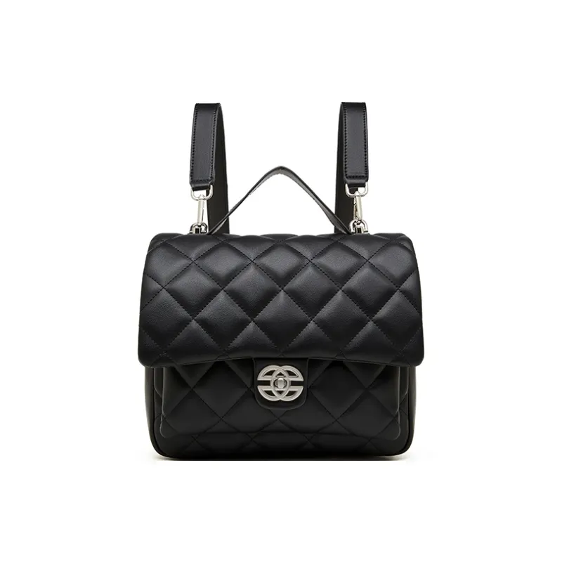 Carnival Keep Cow Leather Backpack Women's Ecru/Black-5