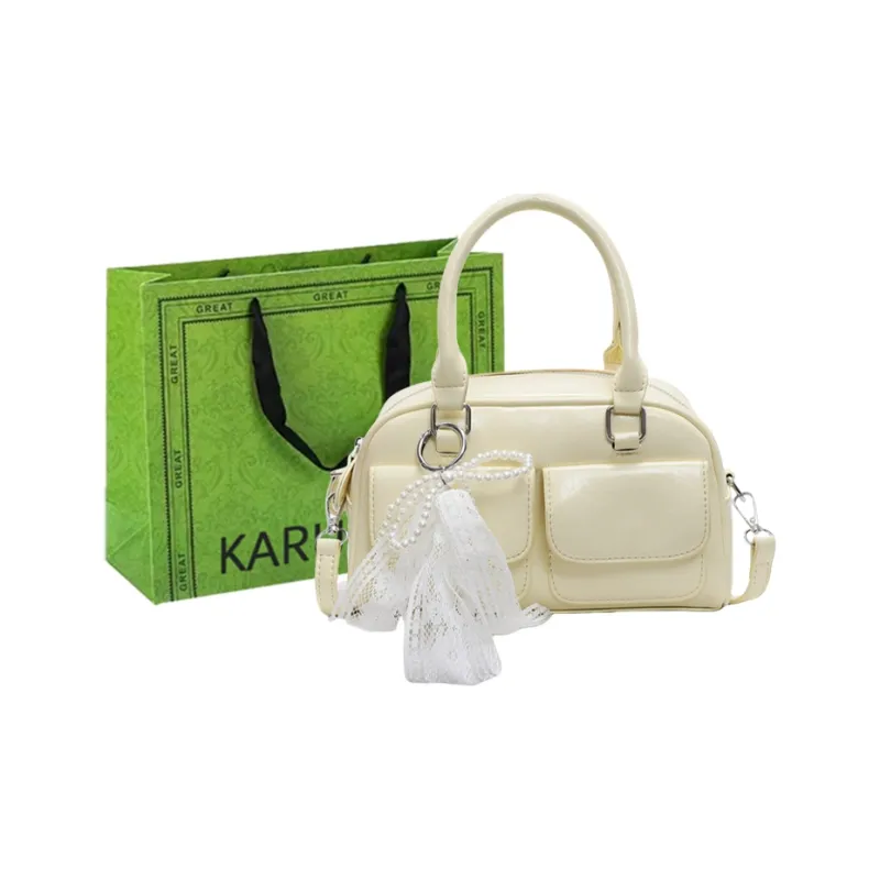 KARUISHA PU Handbag Regular Women's Ecru/Blue/Yellow/Pink/Black-8