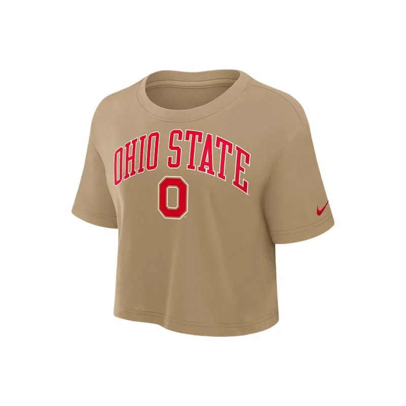 Nike Ohio State Athletic Prep Arch Women's Nike Dri FIT College Cropped T Shirt-0
