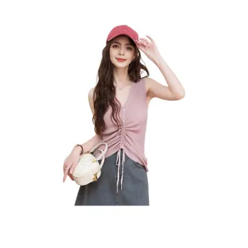 FAWENXIANGZI Tank Tops Women's Pink