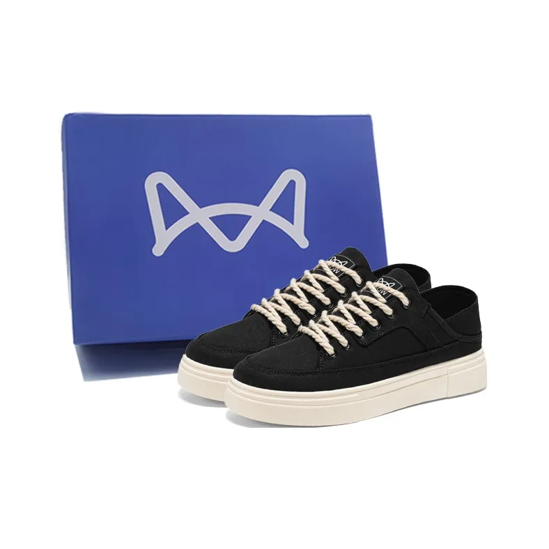 MIIOW Anti Slip Wear Resistant Low Top Skateboard Shoes Men's Black-0