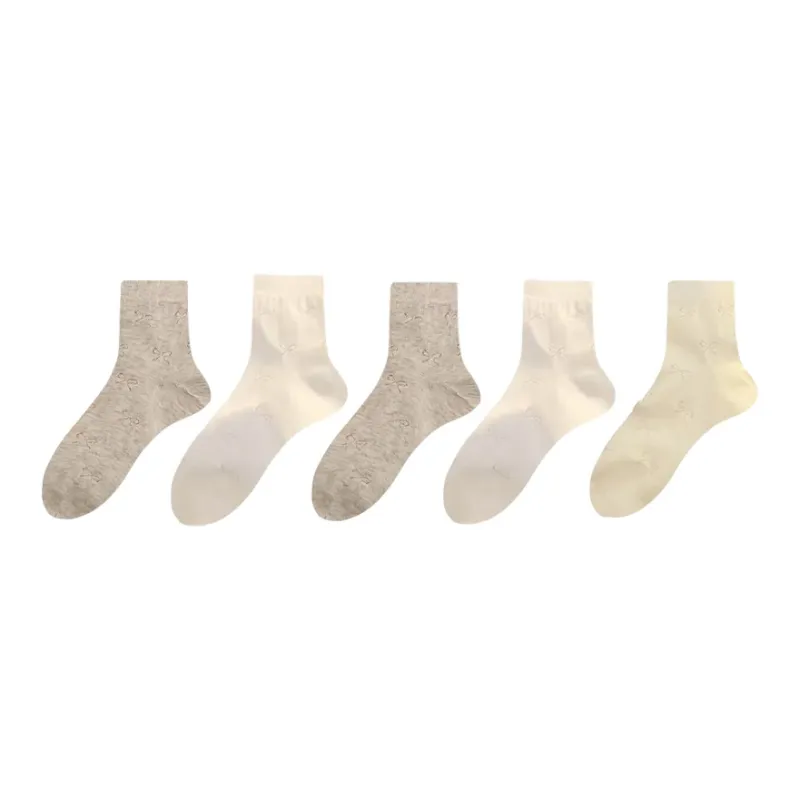 Lan Miao Mid Calf Socks Women's 5 Pack-0