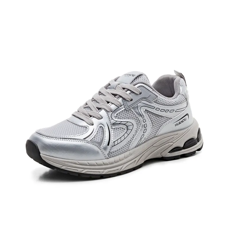 HUANQIU Slip Resistant, Balance, Lightweight Low Top Casual Shoes Men's Silver-0