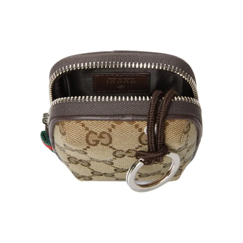GUCCI GG Canvas Coin Purse Mini Men's Brown-4