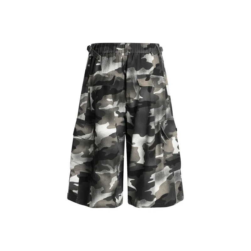 STRUCKCOOL Cargo Shorts Unisex Gray Camouflage-2