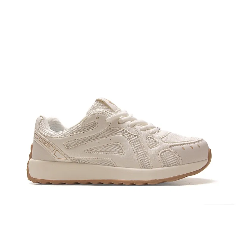 STUR YSN Breathable And Lightweight Low Top Casual Shoes Unisex White Khaki-1