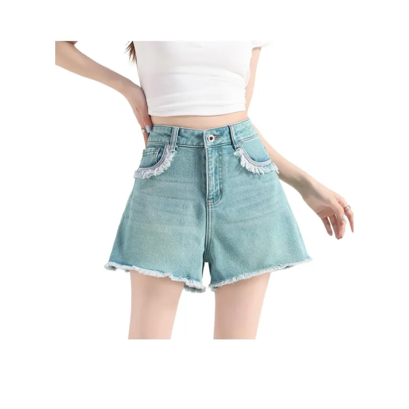 FAWENXIANGZI Denim Shorts Women's-0
