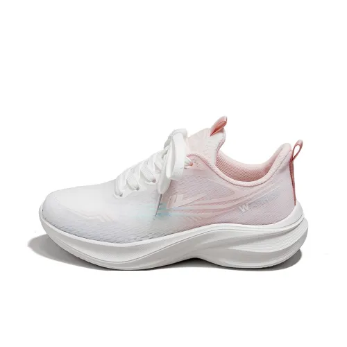 Warrior Cushioning And Breathable Low Top Casual Running Shoes Women's White Pink