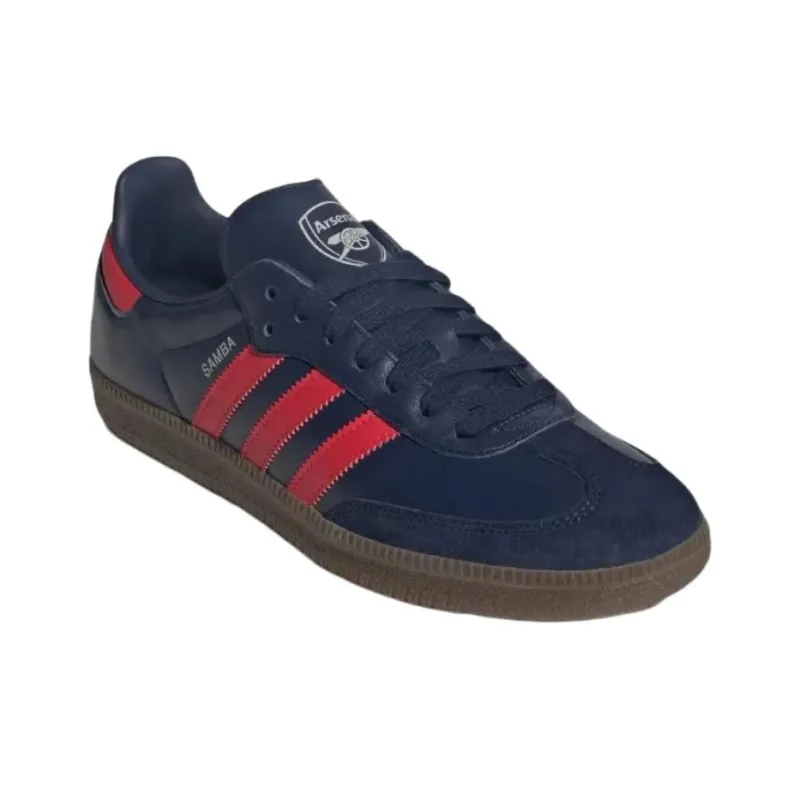 Arsenal x Adidas Originals Samba Low Top Skateboard Shoes Unisex Blue Red-2
