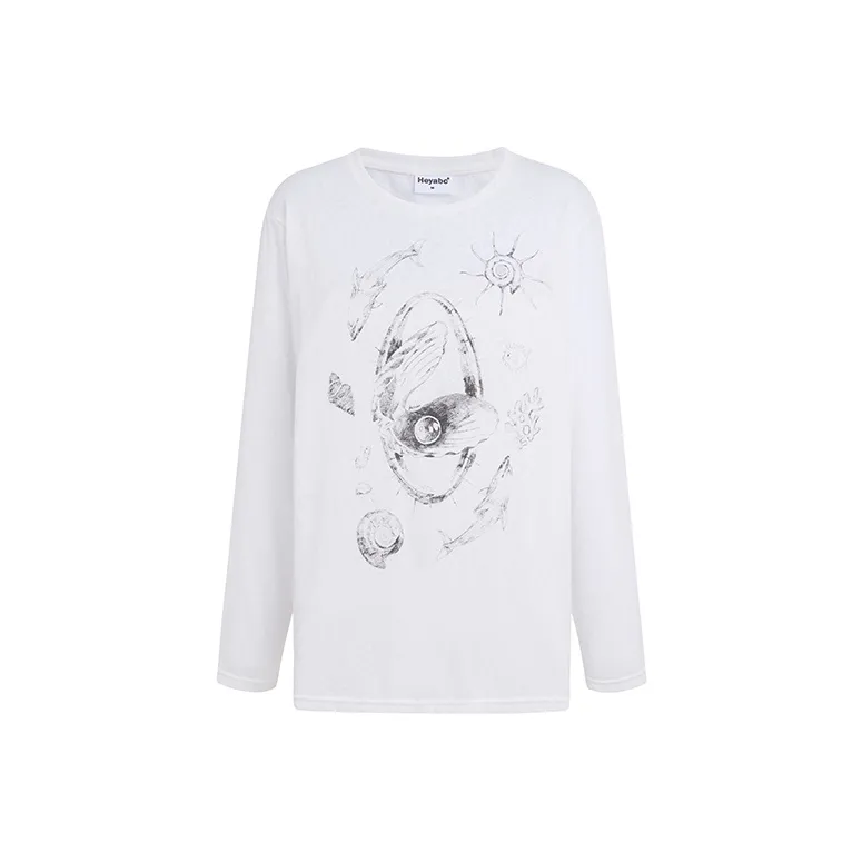 HEYABC T Shirts Women's White Shell Cover Up-0