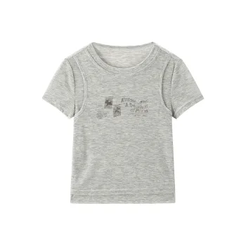 LEDIN T Shirts Women's Lunar Rock Gray