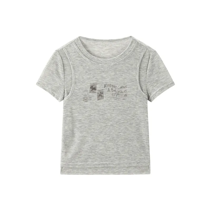 LEDIN T Shirts Women's Lunar Rock Gray-0