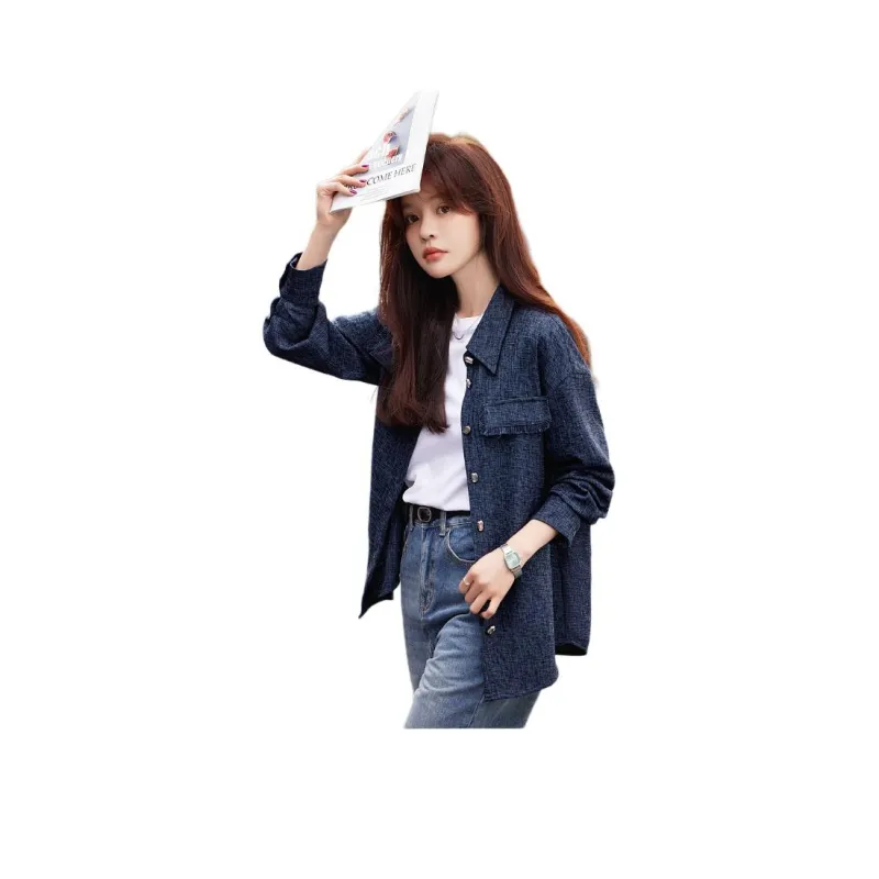 Mo Han Yi Mei Shirt Women's Navy Blue-0