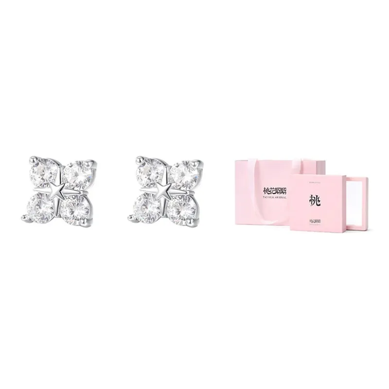 TAOHUAZHAOZHAO 999 Fine Silver Stud Earrings Women's-5