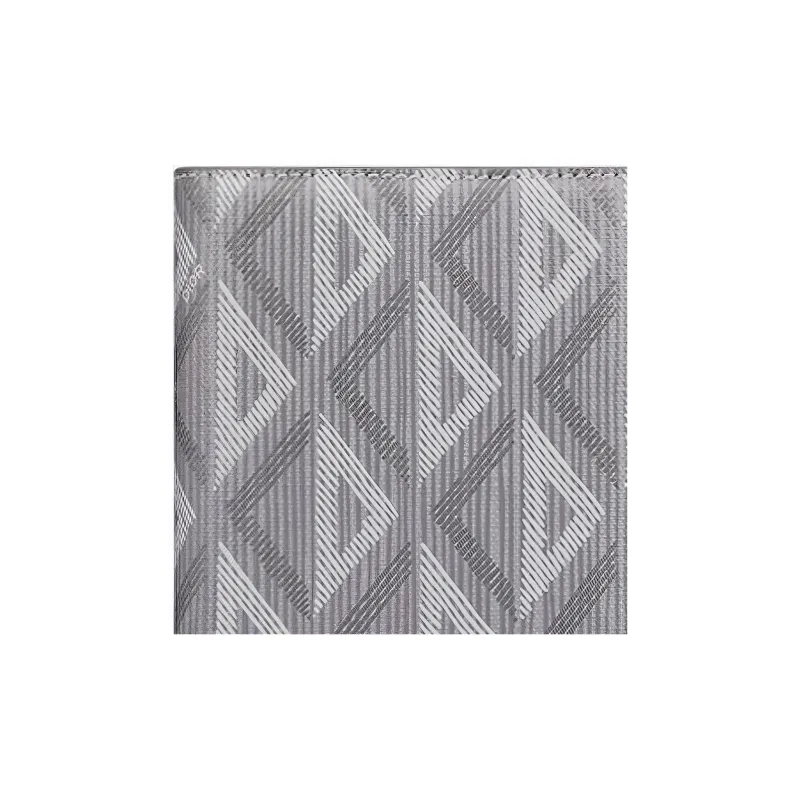 DIOR CD Diamond Canvas Passport Case Card Holder Wallet Passport Holder Men's Gray-4