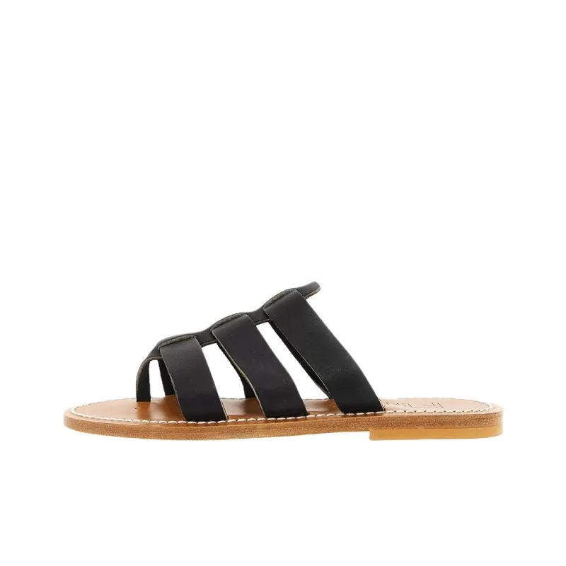 K Jacques St Tropez Slide Slippers Women's Black-0