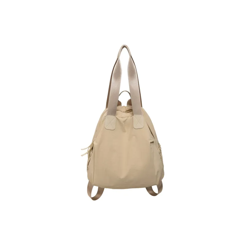 OUZIHUANG Nylon Backpack Women's Black/Ecru/Khaki-8