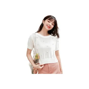 FAWENXIANGZI Knitwear Women's Ecru