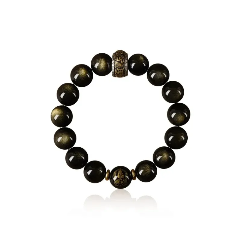 CUISHI Natural Obsidian Bracelets Unisex-12