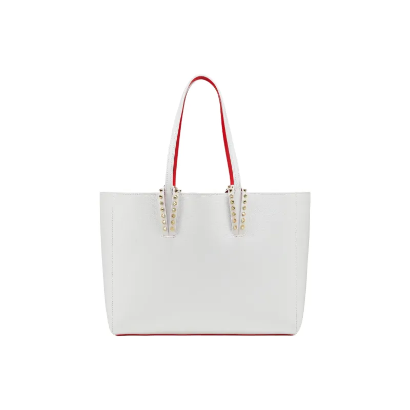 CL LUBOTING Calfskin Tote Bag, Shopping Bag, Shoulder Bag Trumpets Women's White & Red-0